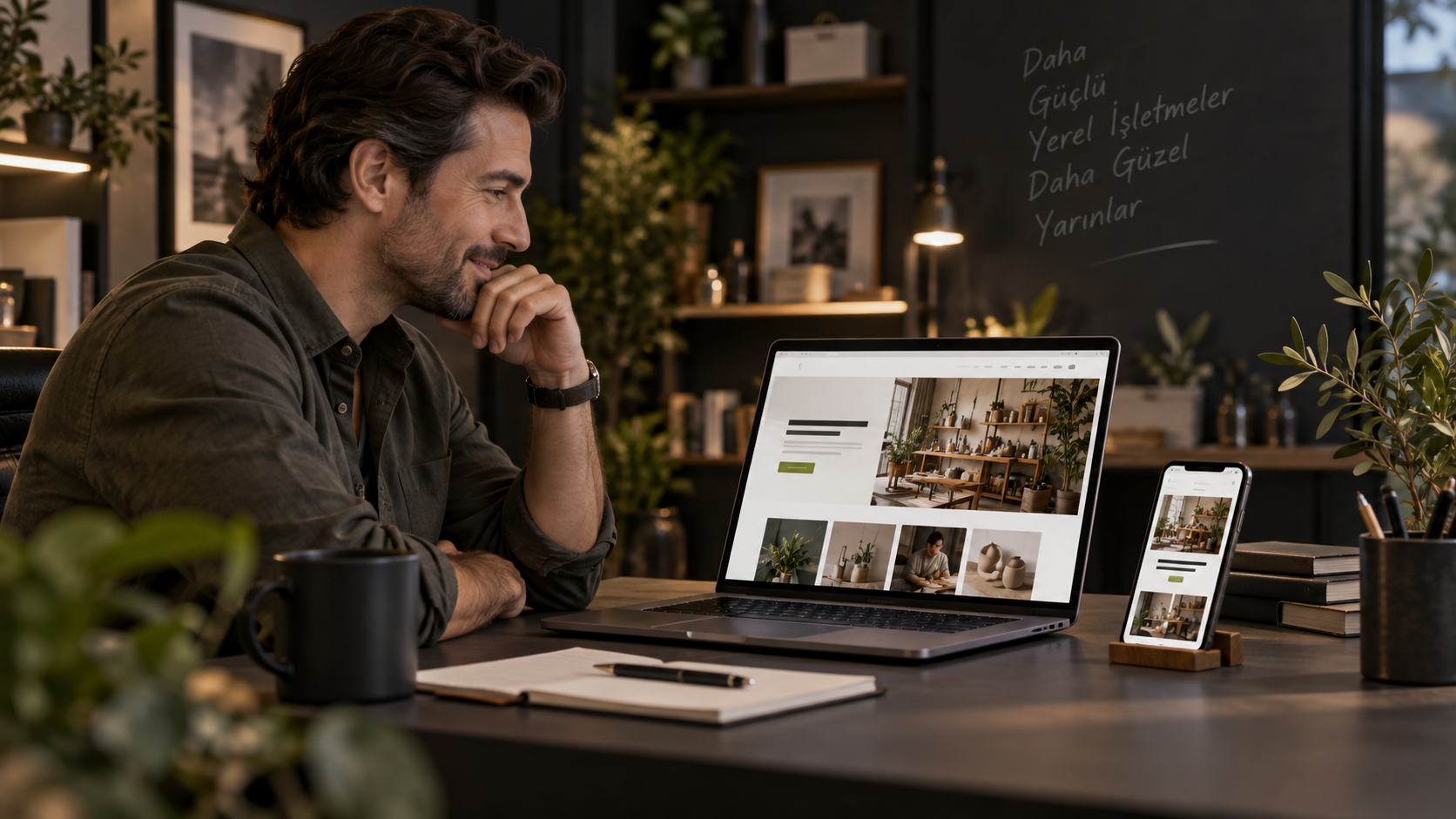 KOBİ web sitesi kullanan küçük işletme sahibi ve mobil uyumlu kurumsal site